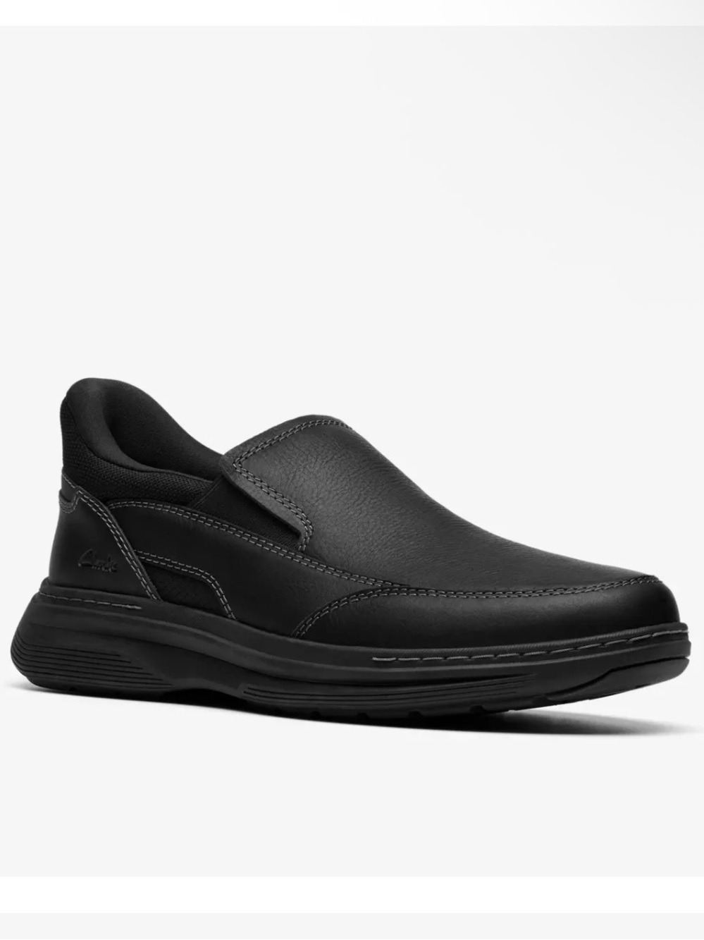 Clarks Craftwell Step Black Leather Slip-On Shoes Men’s 10.5M - Picture 2 of 7